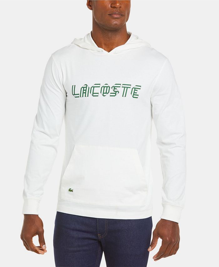 Lacoste Men's Regular Fit Long Sleeve Hooded T-Shirt with Heritage Ribbon Lacoste Lettering & Reviews - Hoodies & Sweatshirts Men - Macy's