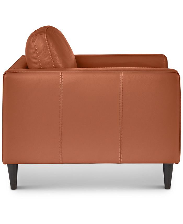 Macy's Jennis 35" Leather Arm Chair, Created for Macy's & Reviews