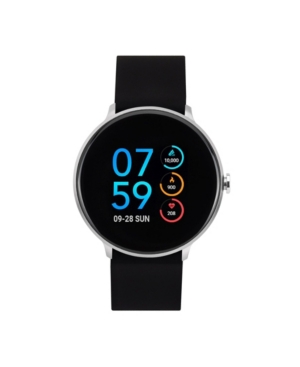 image of iTouch Unisex Sport Silver-Tone Case with Black Strap Smart Watch 43mm