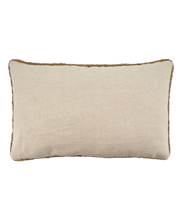 Saro Lifestyle Cactus and Flowers Embroidered Decorative Pillow Cover