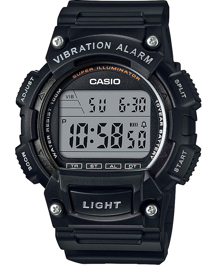 Casio - Men's Digital Black Resin Strap Watch, 47.1mm