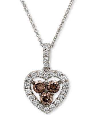 Le Vian - Diamond Heart 18" Pendant Necklace (1 ct. t.w.) in 14k White Gold