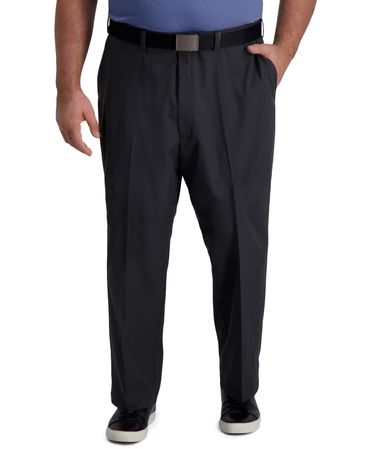 Big & Tall Cool Right Performance Flex Classic Fit Flat Front Pant - Dark Grey Heather