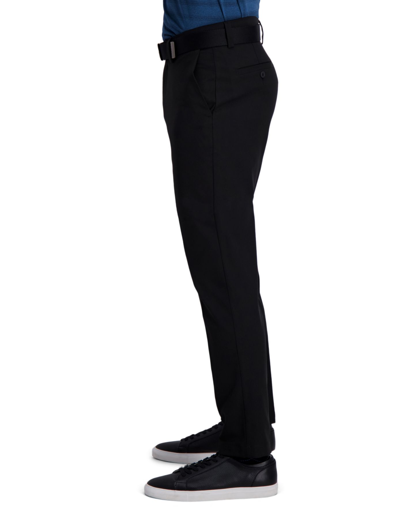 Мужские брюки Haggar Cool Right Performance Flex Slim Fit Flat Front Pant, цвет: Чёрный — фото 3