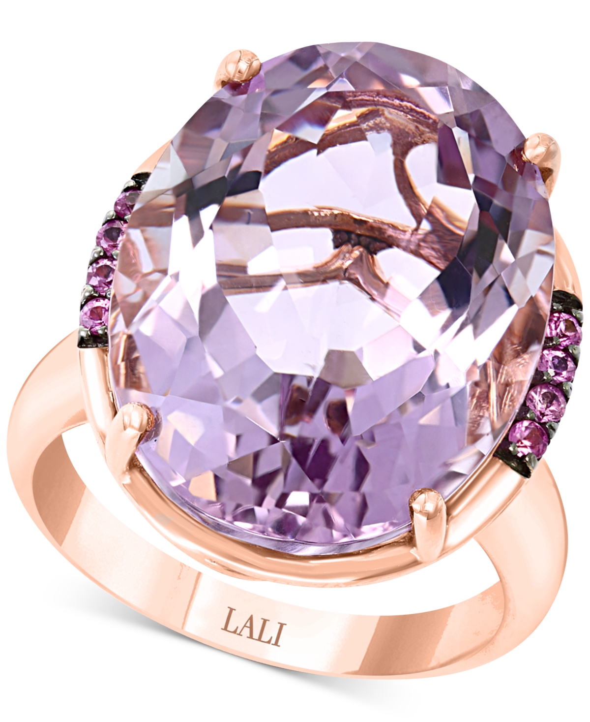 Pink Amethyst (17-1/4 ct. t.w.) & Pink Sapphire (1/8 ct. t.w.) Ring in 14k Rose Gold - Pink Amethyst