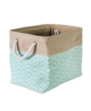 Design Imports Burlap Bin Diamond Rectangle Large