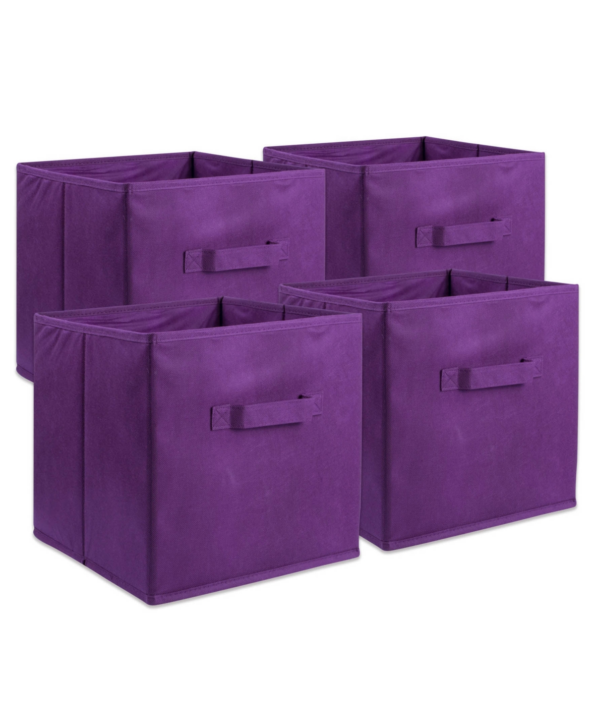 Non-woven Polypropylene Cube Solid Square Set of 4 - Purple
