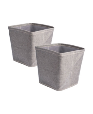 Design Imports Polyester Bin Zig-Zag Stitch Variegated Trapezoid Set of 2