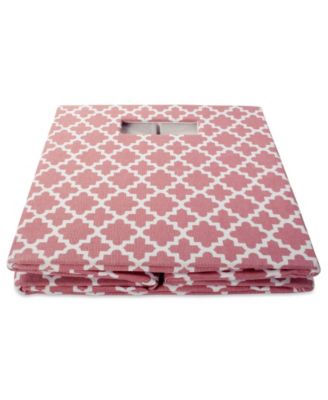 Lattice Square Print Polyester Storage Bin