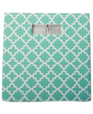 Lattice Square Print Polyester Storage Bin
