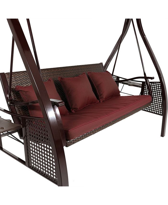 Sunnydaze Decor 3Seat Deluxe Outdoor Patio Swing with Canopy Macy's