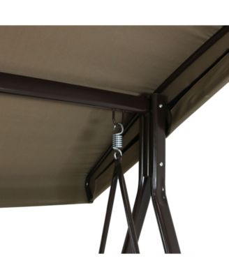 Sunnydaze Decor Outdoor Porch Swing 2-Person Patio Seater Loveseat with Adjustable Canopy