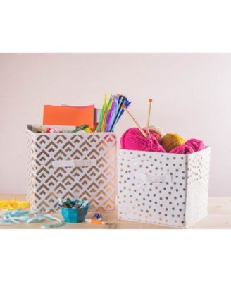 Non-woven Polyester Cube Small Dots Set of 2