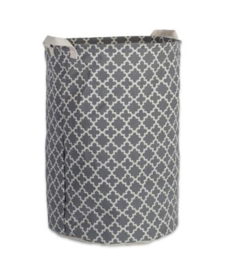 Polyethylene Coated Cotton Polyester Laundry Hamper Lattice Round
