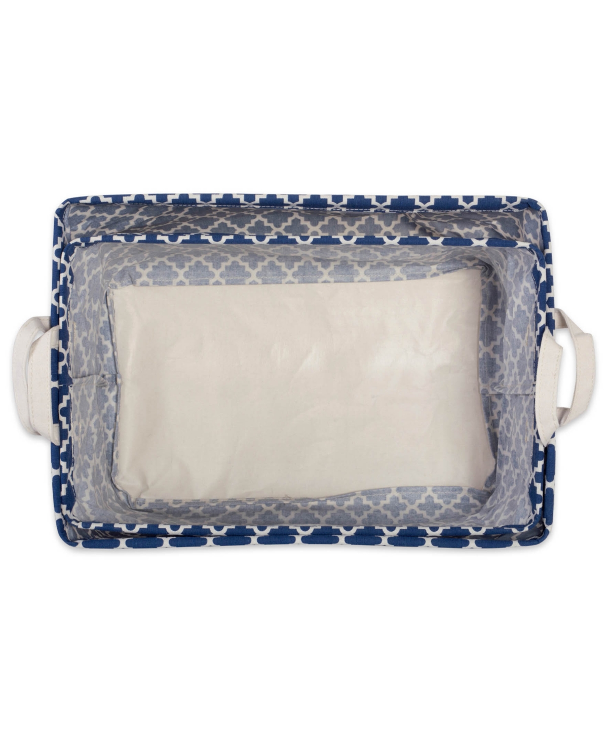 Design Imports Polyethylene Coated Cotton Polyester Laundry Bin Lattice Rectangle Set of 2