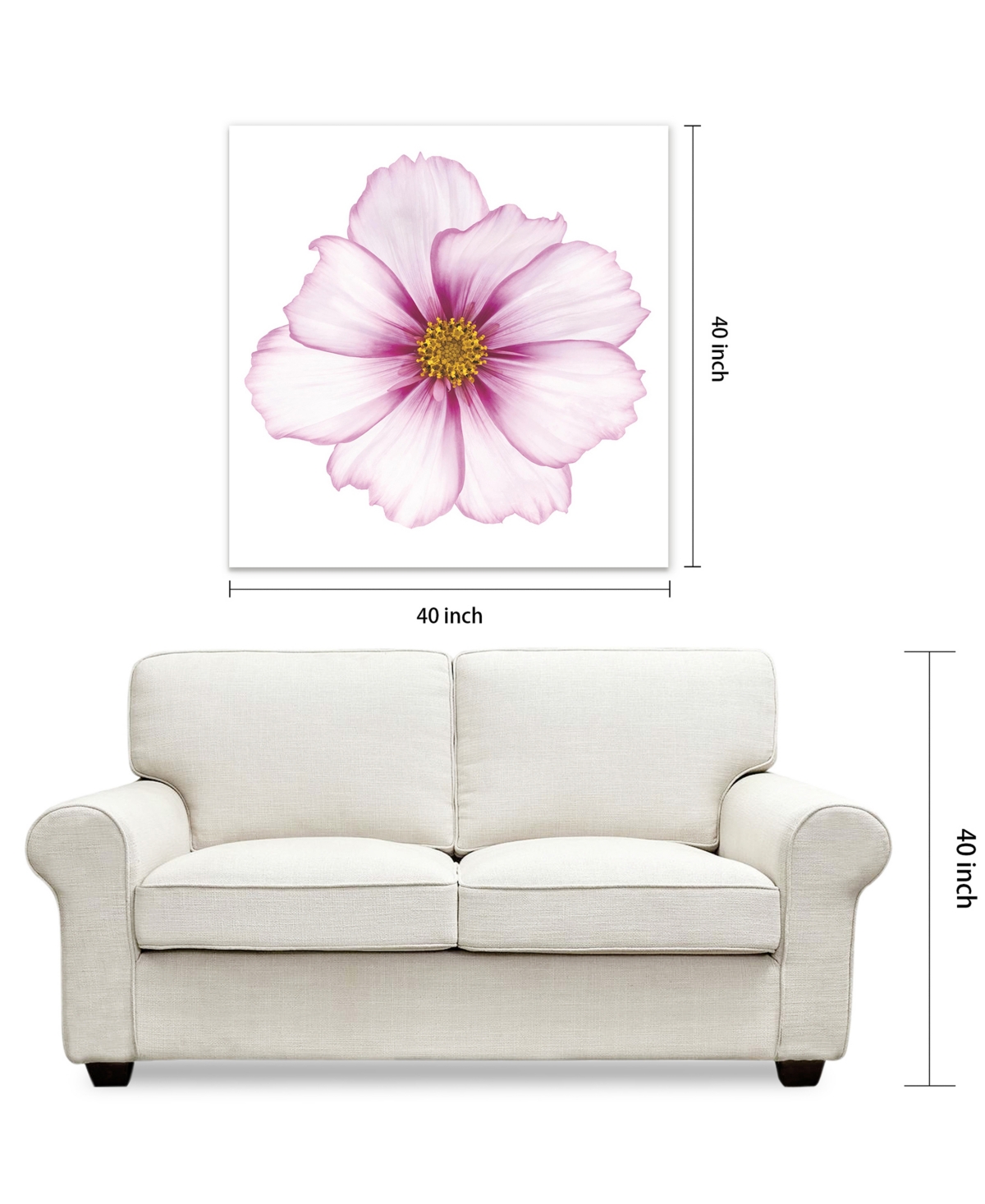 Empire Art Direct Magenta Cosmo on White Frameless Free Floating Tempered Glass Panel Graphic Wall Art, 0.2