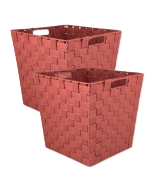 Design Imports Nylon Bin Basketweave Trapezoid Set of 2