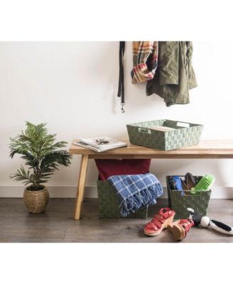 Nylon Bin Basketweave Trapezoid Set of 2