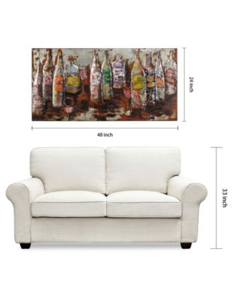 5 O'clock Mixed Media Iron Hand Painted Dimensional Wall Art, 24" x 48" x 2.2"