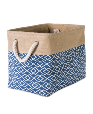 Design Imports Burlap Bin Diamond Rectangle Large