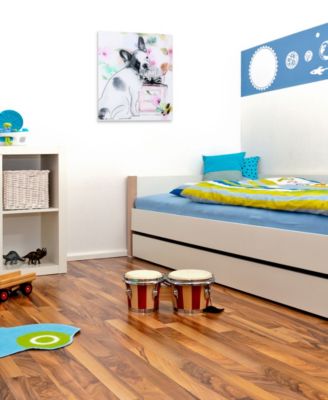 Little Frenchie Frameless Free Floating Tempered Glass Panel Dog Graphic Wall Art, 20" x 20" x 0.2"