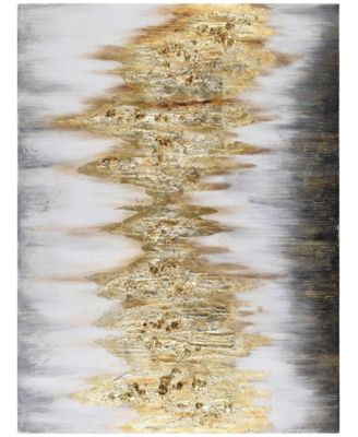 Gold Frequency Textured Metallic Hand Painted Wall Art by Martin Edwards, 30" x 40" x 1.5"