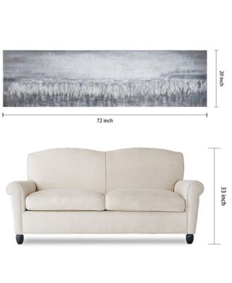 Silver Dust Textured Metallic Hand Painted Wall Art by Martin Edwards, 20" x 72" x 1.5"