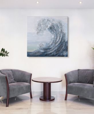 Crystal Wave Textured Metallic Hand Painted Wall Art by Martin Edwards, 36" x 36" x 1.5"