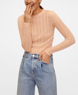 MANGO Open Work-Detail Sweater Macy's