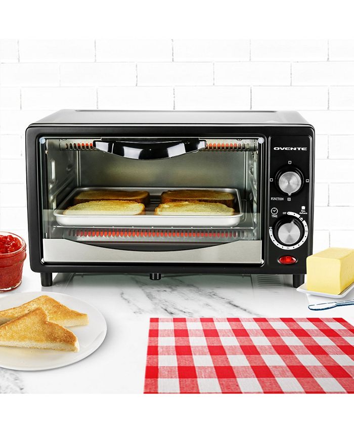 OVENTE Countertop 4 Slice Toaster Oven with Removable Baking Tray Macy's