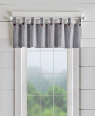 Elrene Home Fashions - Elrene Tucker Ticking 60" x 15" Stripe Window Valance