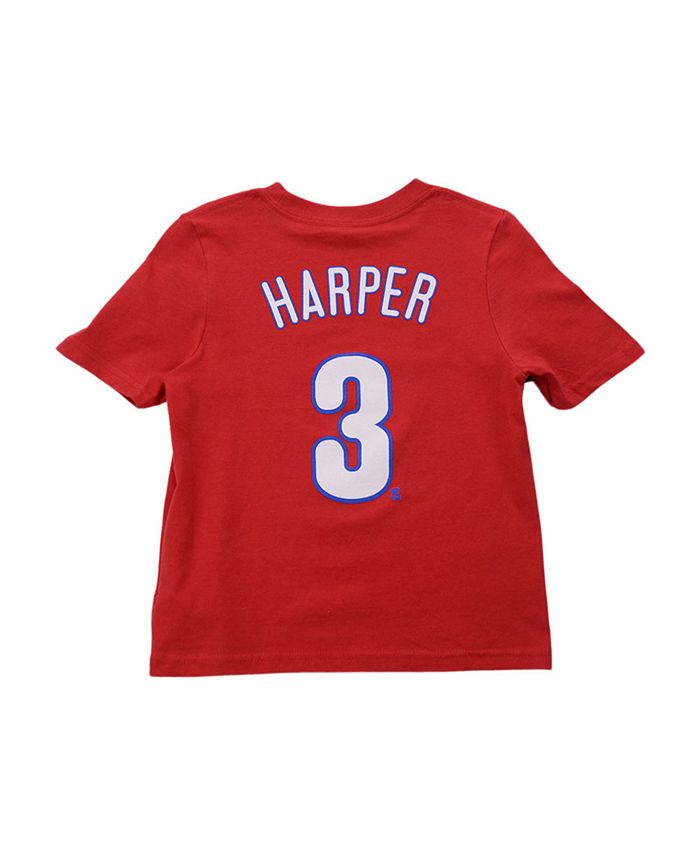Men's Nike Bryce Harper Red Philadelphia Phillies Name & Number T-Shirt