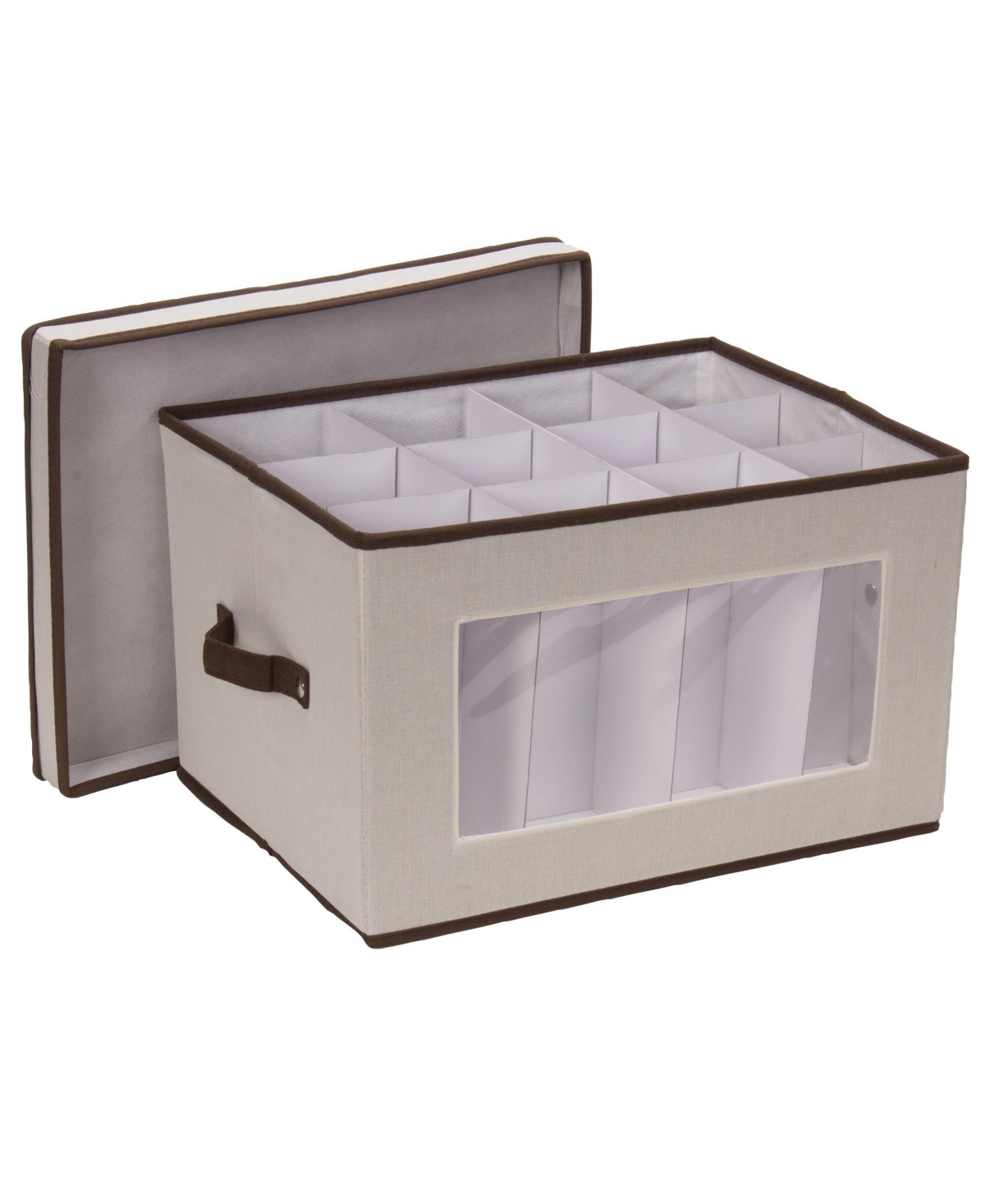 Household Essentials Stemware Storage Box In Cream,natural