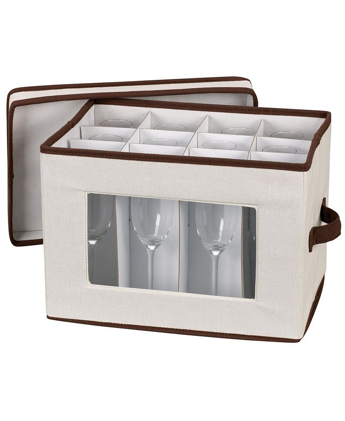 Household Essentials Champagne 12 Compartments Flute Storage Box Macy's