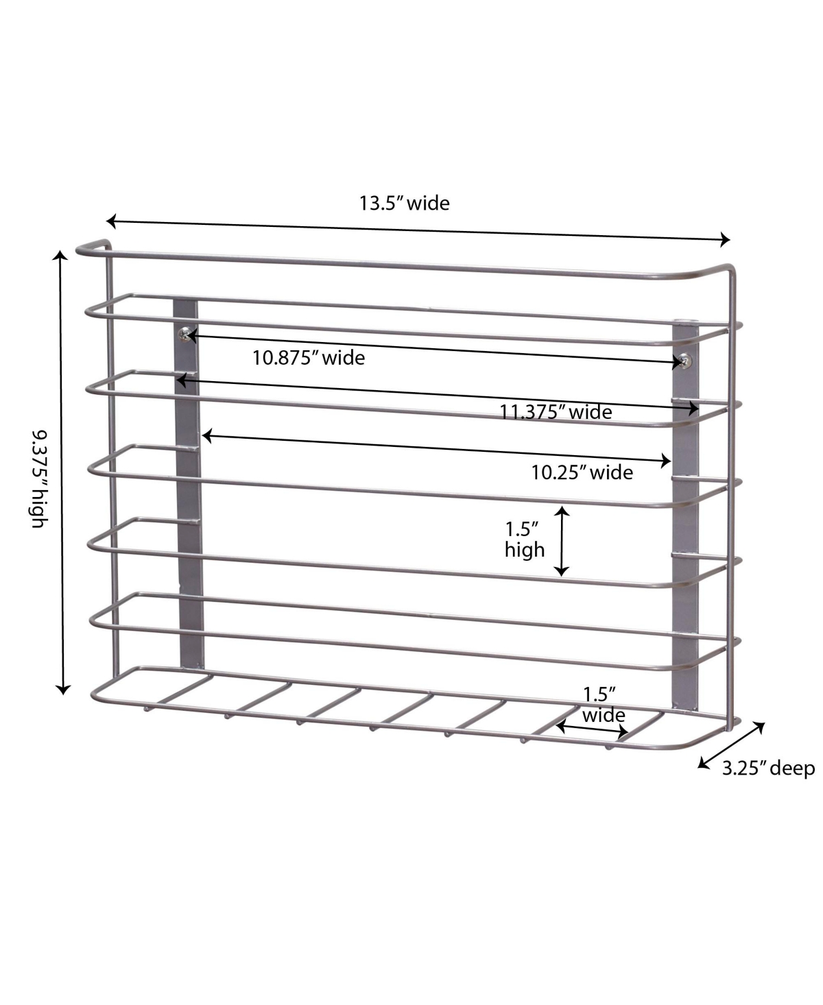 Household Essentials Cabinet Door Single Wire Basket Cutting Board and Kitchen Wrap Organizer