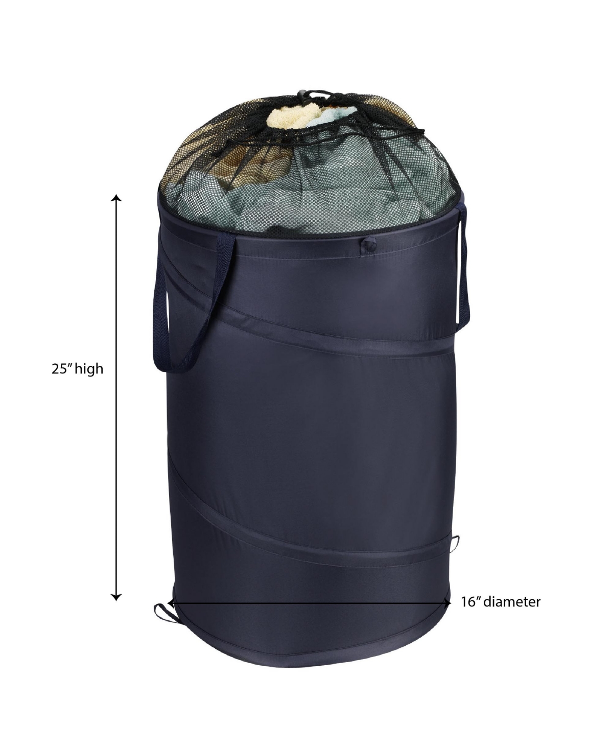 Household Essentials Mesh Pop Up Laundry Hamper, Navy