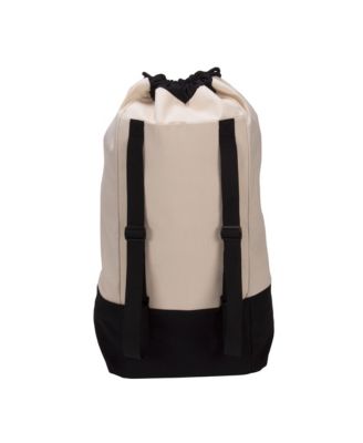 Laundry Duffle Bag, Cream and Black