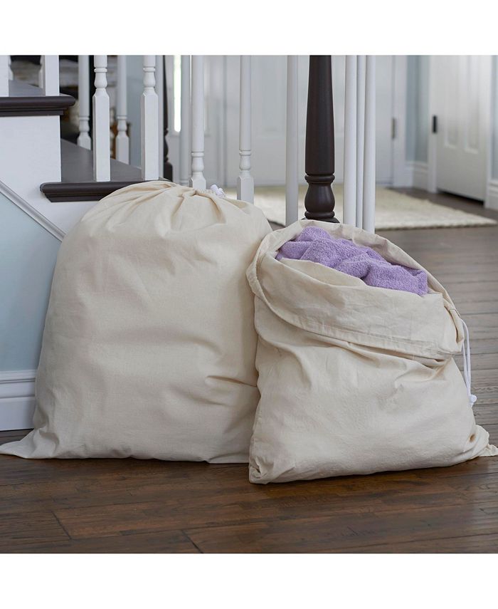 Household Essentials Extra Large Cotton Laundry Bag, Set of 2 - Macy's