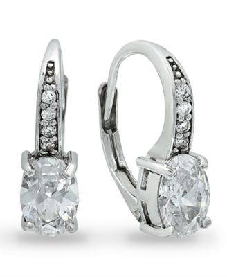Giani Bernini - Cubic Zirconia Leverback Drop Earrings in Sterling Silver