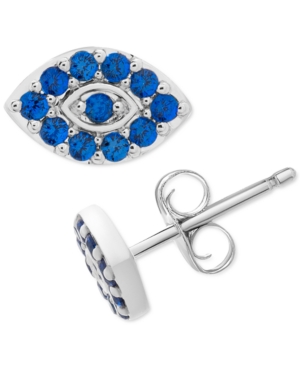 image of Sapphire Eye Stud Earrings (3/8 ct. t.w.) in 14k White Gold