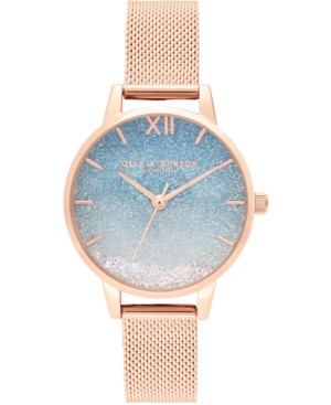 image of Olivia Burton Women-s Under The Sea Rose Gold-Tone Stainless Steel Mesh Bracelet Watch 30mm
