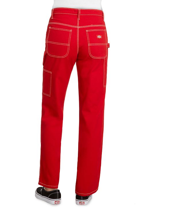 red carpenter pants