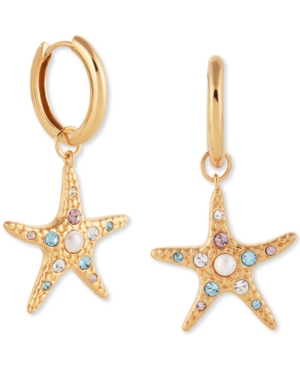 Olivia Burton Imitation Pearl & Cubic Zirconia Crystal Starfish Drop Earrings In Gold-plated Sterling Silver