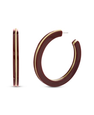 image of Kensie Burgundy Resin Layered Post Hoop Earring