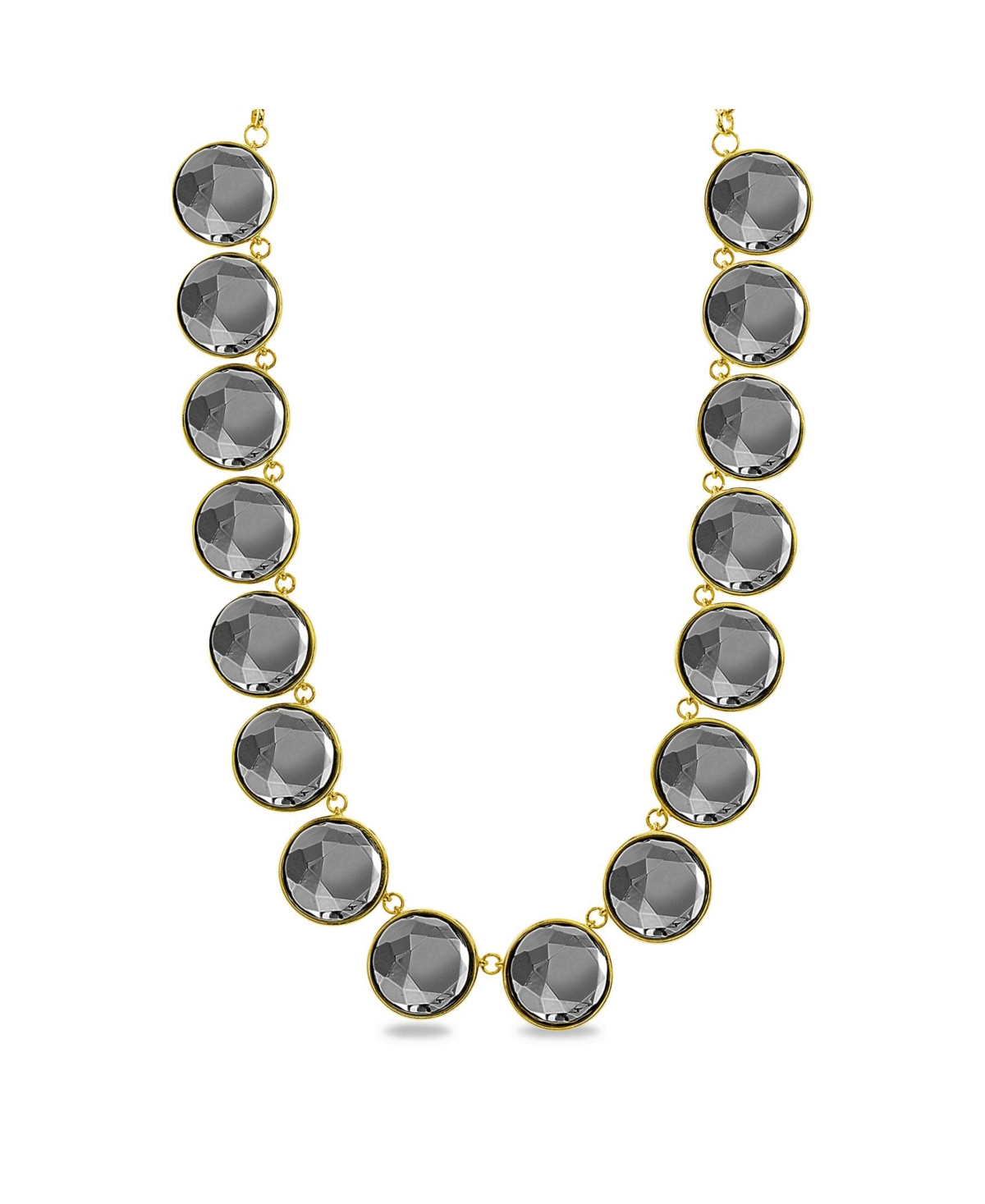 Charcoal Circle Stone Necklace - Charcoal