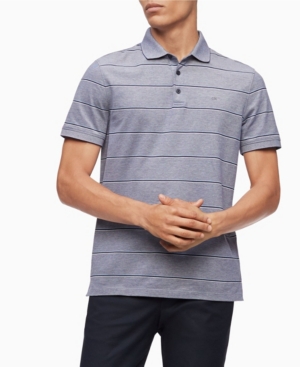 Calvin Klein Men's Jacquard Stripe Short Sleeve Polo Shirt