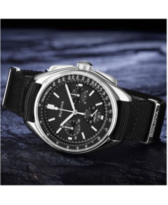 Men's Chronograph Lunar Pilot Archive Series Black Polyester Strap Watch 45mm