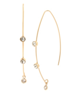 image of Jessica Simpson Cubic Zirconia Stone Threader Earrings, 2.2