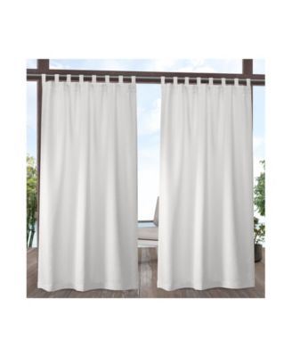 Exclusive Home Curtains Indoor Outdoor Solid Cabana Tab Top Curtain Panel Pair In Multi