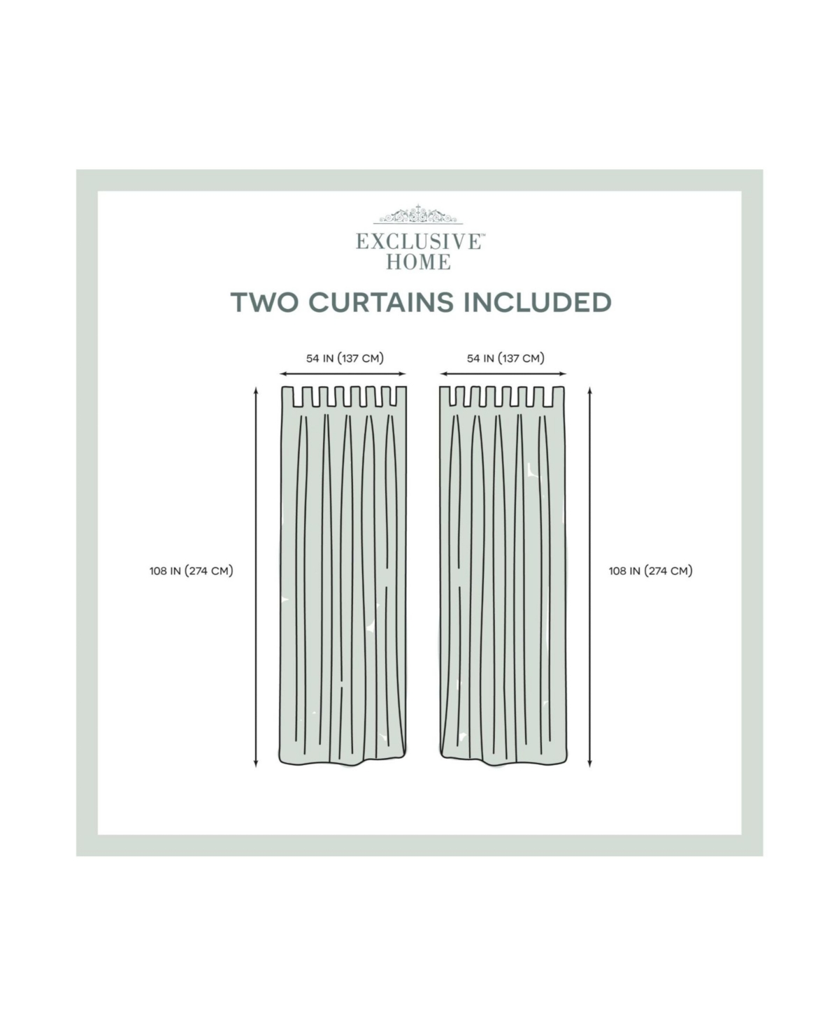 Exclusive Home Curtains Indoor - Outdoor Solid Cabana Tab Top Curtain Panel Pair, 54